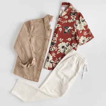 Reserved - Bavlněné jogger kalhoty - krémová - 5443L-01X - 5443L-01X-XL