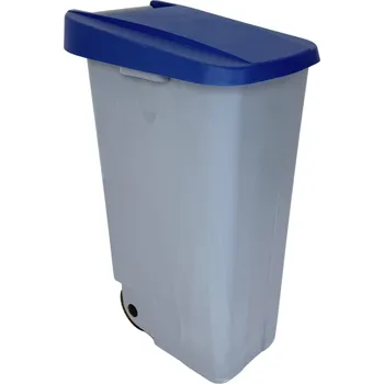 Odpadkový koš Denox odpadkový koš RECICLO na tříděný odpad 110 L, modré víko, plastový s kolečky