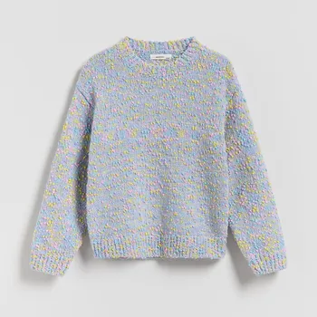 Dětská móda Reserved - Svetr s barevným vzorem - levandulová - 808FH-04X - 808FH-04X-U13