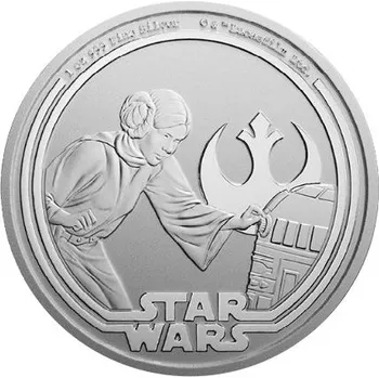 Sběratelství New Zealand Mint Star Wars stříbrná mince 1oz 2025 Princess Leia