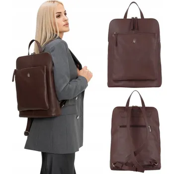 Wojewodzic VINCI stylový hnědý batoh kožený batoh do práce a na univerzitu