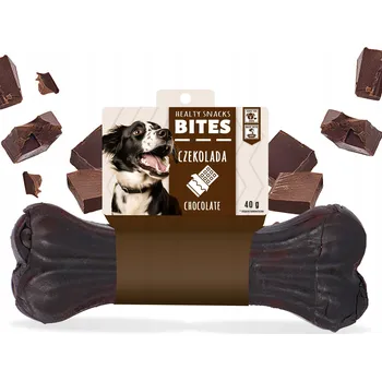 Pamlsek pro psa Žvýkací kost pro psy lisovaná ČOKOLÁDOVÁ 10 cm, hovězí kůže, pamlsek