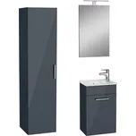 Koupelnová sestava s umyvadlem včetně umyvadlové baterie, vtoku a sifonu VitrA Mia antracit KSETMIA40A - KSETMIA40A