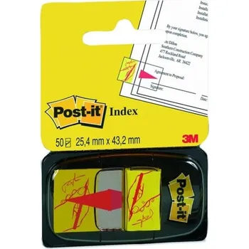 Samolepící záložky "podpis" - 25,4 x 43,2 mm, žluté