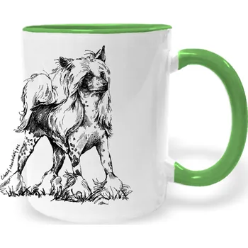 Hrnek - Čínský chocholatý pes Barva: Zelená