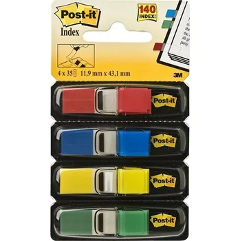 Samolepící záložky Post-it® v zásobníku - 11,9 x 43,2 mm, 4 barvy