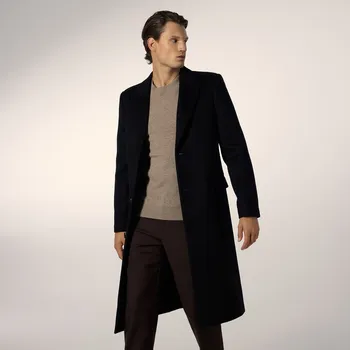 Reserved - Kabát ze směsi vlny - černý - 457GQ-99X - 457GQ-99X-M