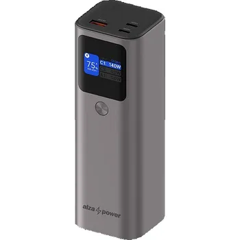 Powerbanka AlzaPower Vision 27600mAh Power Delivery (140W) stříbrná