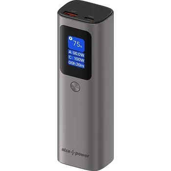 Powerbanka AlzaPower Vision 10000mAh Power Delivery (100W) stříbrná