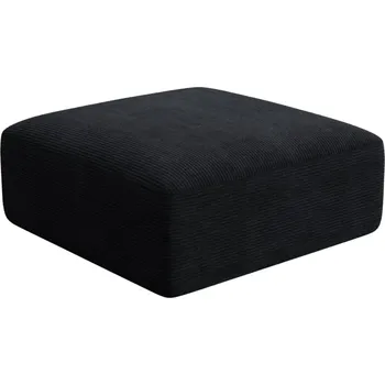 Taburet Cosmopolitan Design Černá manšestrová podnožka Campi 90 x 90 cm