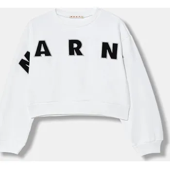 Chlapecká mikina Dětská bavlněná mikina Marni MS220F SWEAT-SHIRT M01193.M00V0 bílá 00X, vel. 156