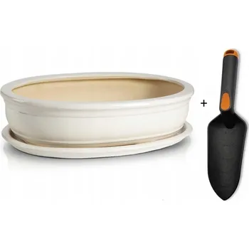 Květináč Bílý keramický Květináč Polnix 45 cm x 33 x 9 cm