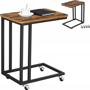 Konferenční stolek ODKLÁDACÍ STOLEK S POLICÍ A KOLEČKY, INDUSTRIÁLNÍ STYL
