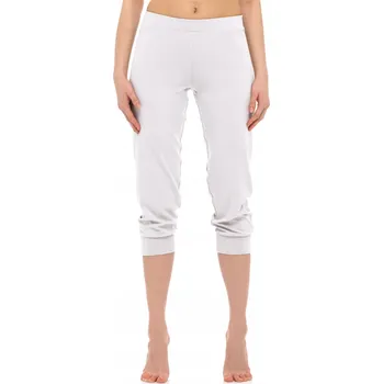 Dámské kalhoty Merry Style Dámské 3/4 capri kalhoty z viskózy Bílé XL