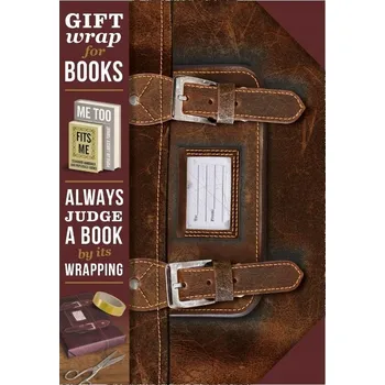Obraz Dárkový balicí papír s motivem knihy a kožené brašny, IF