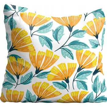 Polštář Povlak na polštář s květinami 75x75 cm