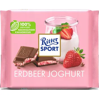 Čokoláda Ritter Sport mléčná čokoláda s jogurtem a jahodami 100g