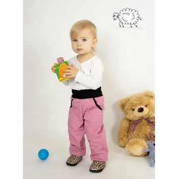 Chlapecké kalhoty Kocour Mourek Kalhoty baby softshellové zimní s beránkem starorůžové Velikost 74
