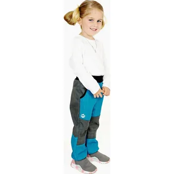 Kocour Mourek Kalhoty dětské softshellové jarní s bambusem petrolejovo-šedé Velikost 116