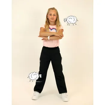 Chlapecké kalhoty Kocour Mourek Kalhoty dětské softshellové zimní s beránkem černé Velikost 122