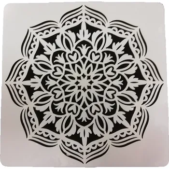 Šablona plastová pro kreativní tvoření - 15 x 15 - mandala č.29