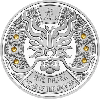 Stříbrná mince Crystal Coin - Rok draka proof