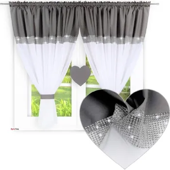 BytoTex Srdíčka bílá/světle šedá 400x145 cm