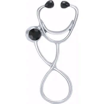Brož Gaira® Brož Stethoscope 3777, Barva stříbrná