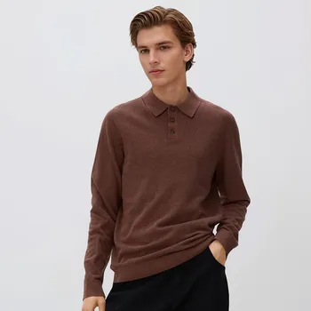 Pánský svetr Reserved - Polo svetr s bavlnou - světle fialová - 635HD-34X - 635HD-34X-S