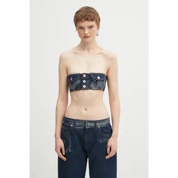 Dámská halenka Džínová blůza Jean Paul GAULTIER Trompe L'oeil Print, S, modrá, 55X