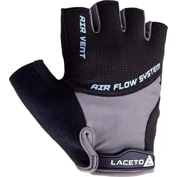 Cyklistické rukavice LACETO Cyklistické rukavice TEMPO Black-Grey XL