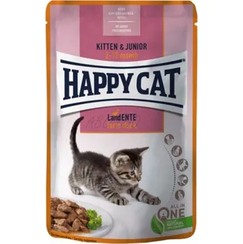 Krmivo pro kočku Happy Cat Meat In Sauce Kitten & Junior Land-Ente 85 g