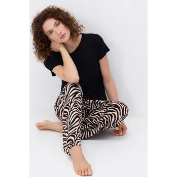 Reserved - Dvoudílné pyžamo s potiskem zvířecím vzorem - černý - 091EY-99X - 091EY-99X-XS