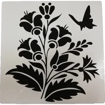 Šablona plastová pro kreativní tvoření - 15 x 15 - Květiny č.3