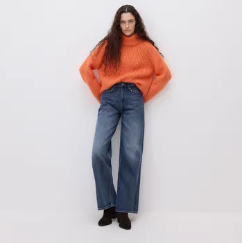 Dámské džíny Reserved - Široké džíny s aplikací - indigo jeans - 588HV-57J - 588HV-57J-34