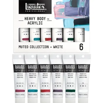 Vodová barva Akrylová barva Liquitex Heavy Body Muted, sada 6 ks