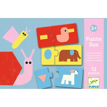 Puzzle Djeco: Puzzle duo TVARY A ZVÍŘATA 8256