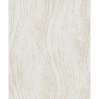 Tapeta Tapeta do pokoje s vlnitou strukturou a lesklým povrchem, béžová