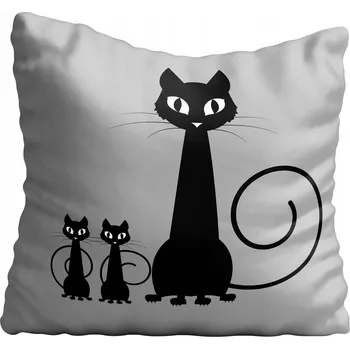 Polštář Povlak na polštář s motivem kočky, šedý 50x60 cm 421
