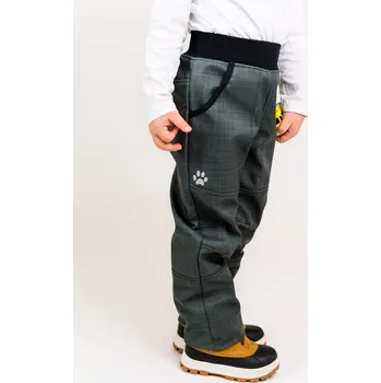 Chlapecké kalhoty Kocour Mourek Kalhoty dětské softshellové jarní s bambusem šedé Velikost 98