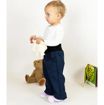 Chlapecké kalhoty Kocour Mourek Kalhoty baby softshellové jarní s bambusem tm. modré Velikost 86