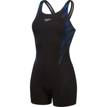 Dámské plavky Speedo HyperBoom Splice Legsuit Black/True Cobalt/Curious Blue S - UK32