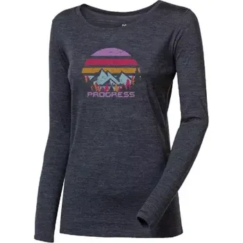 Pánské tričko PROGRESS Progress HELA "Landscape" dámské merino triko dlouhý rukáv, šedý melír velikost XL