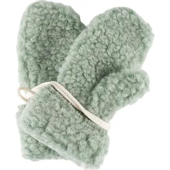 Rukavice Vlnka Dětské palčáky z ovčí vlny zelená velikost oblečení M