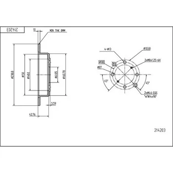 Brzdový kotouč Brzdový kotouč HART 214 203