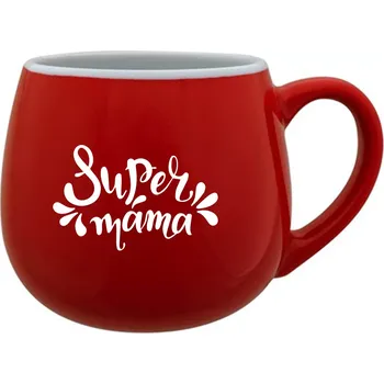 SUPER MÁMA (SPECIÁLNÍ EDICE) - červený keramický hrníček 300 ml
