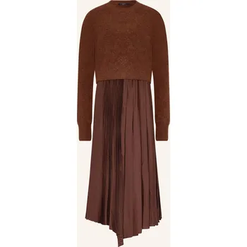 Dámské šaty Allsaints Dámské Šaty Jax S Plisováním, tmavě hnědá, 32