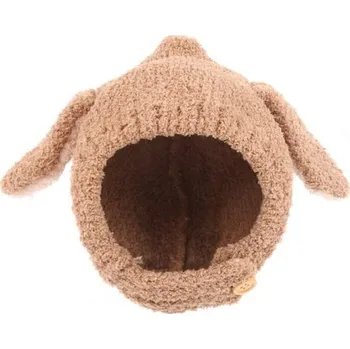 Čepice Dětská zimní čepice s ušima Bunny světle hnědá