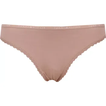 Dámské spodní prádlo Dámská tanga s krajkovým lemem Tommy Hilfiger UW0UW05954 mocca velikost M-38/40