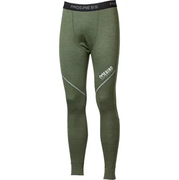 Sportovní oblečení PROGRESS Progress Merino 170 pánské spodky, khaki melír velikost XXL